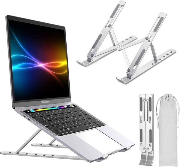 Adjustable Stainless Steel Laptop Stand With Pouch l - Image 2